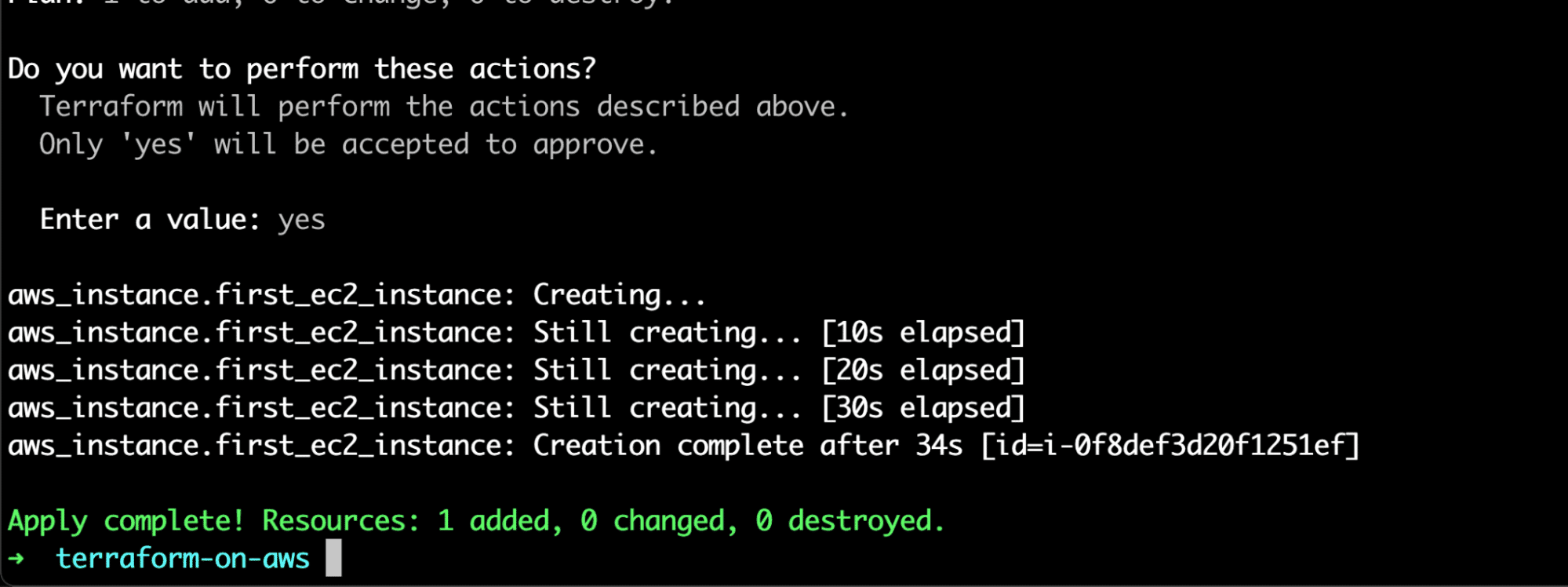 deploying aws resources on terraform