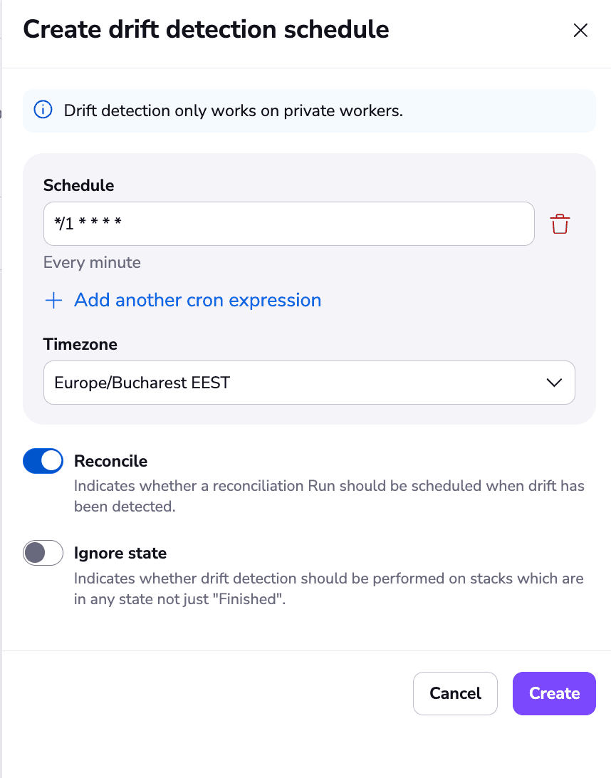 2. create drift detection schedule