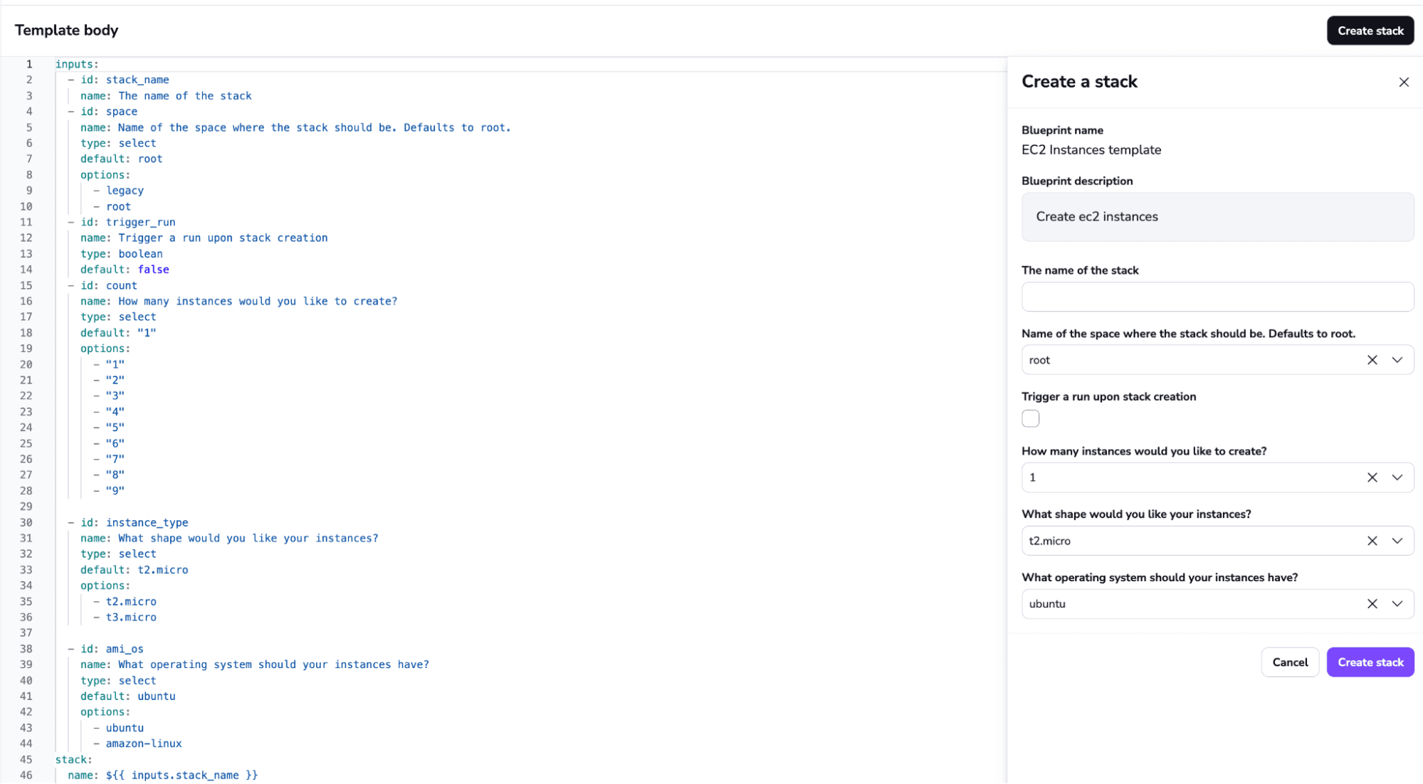 Blueprints for self-service infrastructure