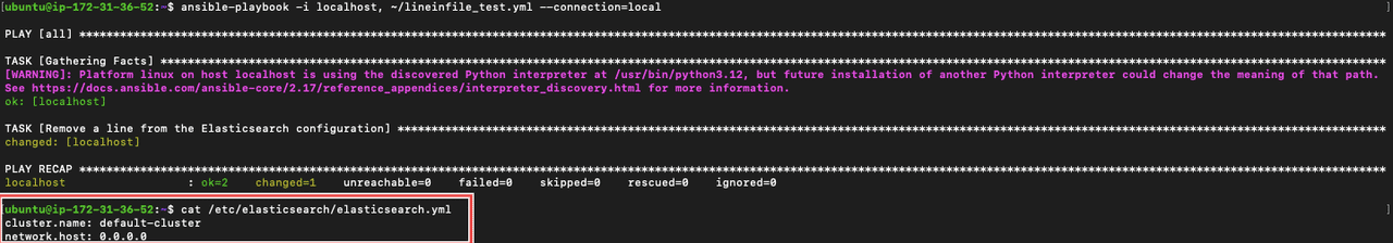 ansible lineinfile remove a line