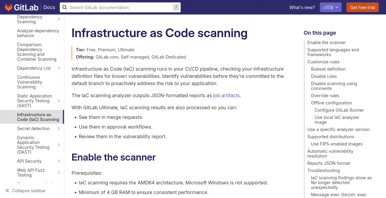 screenshot from the gitlab documentation
