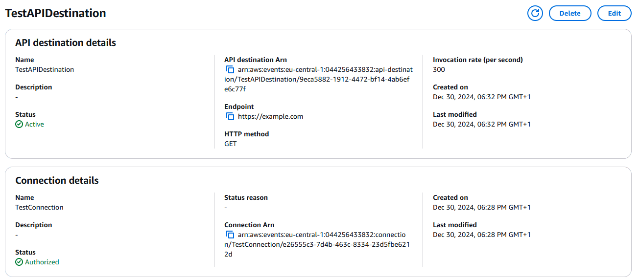 API Destination eventbridge terraform