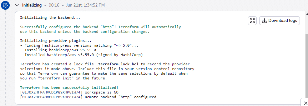 eventbridge terraform initializing