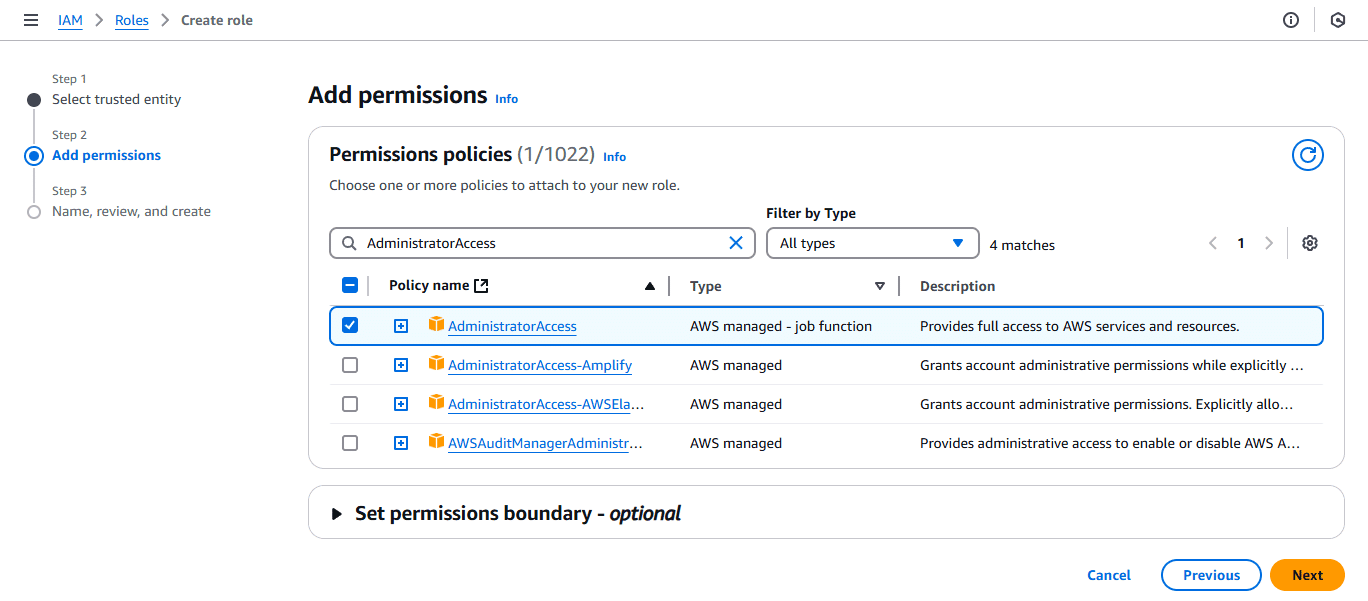 eventbridge with terraform administrator access