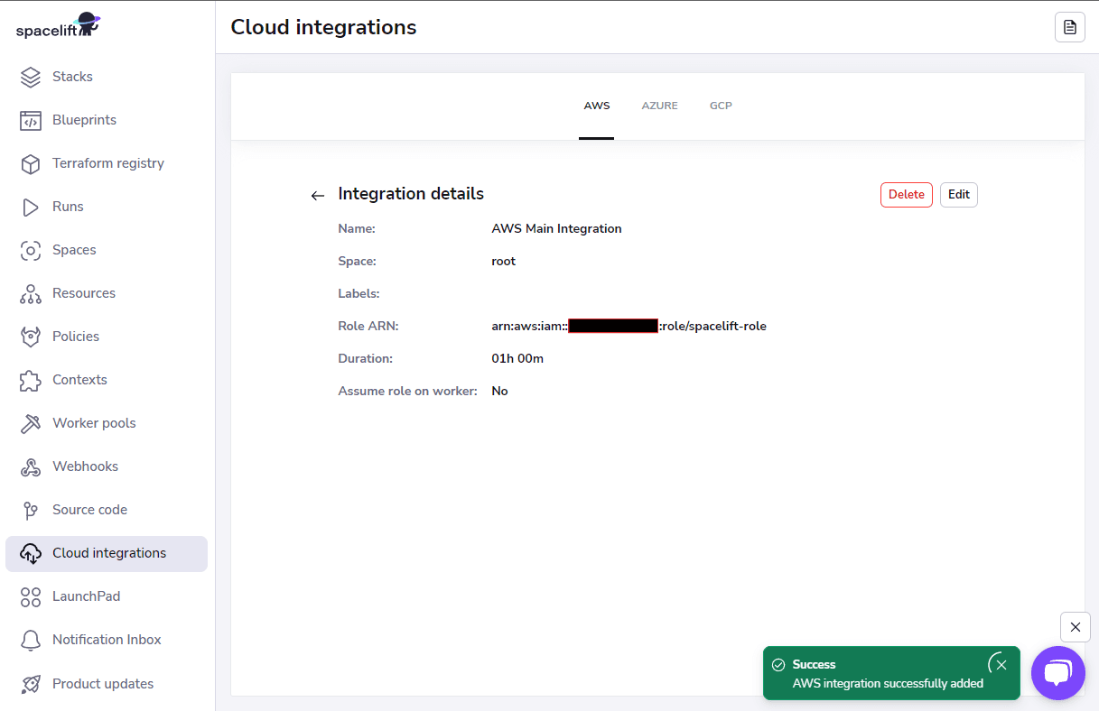 eventbridge with terraform cloud integration created
