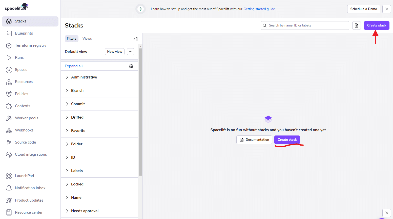 eventbridge with terraform - create stack