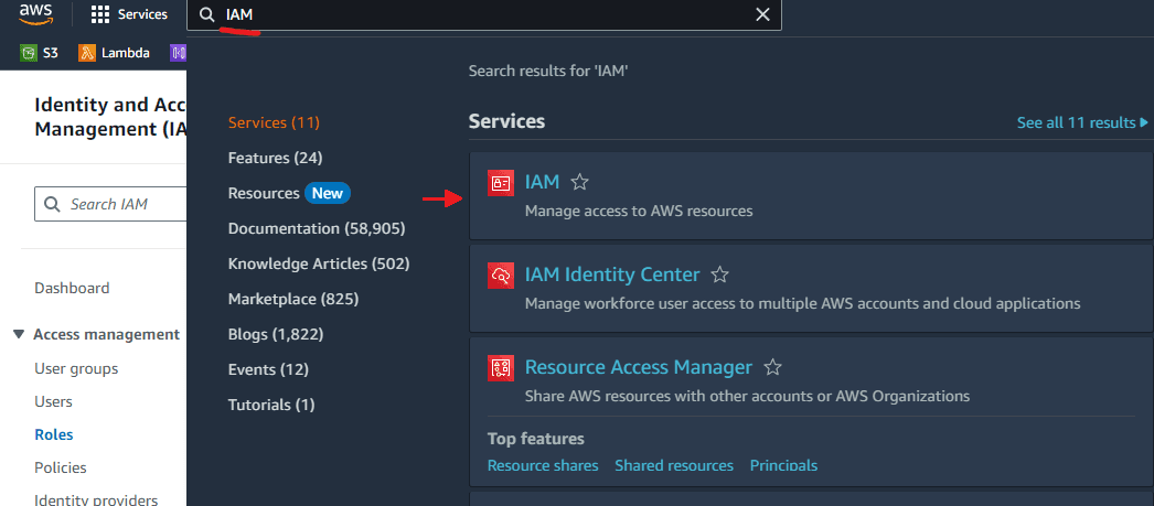 eventbridge with terraform iam console