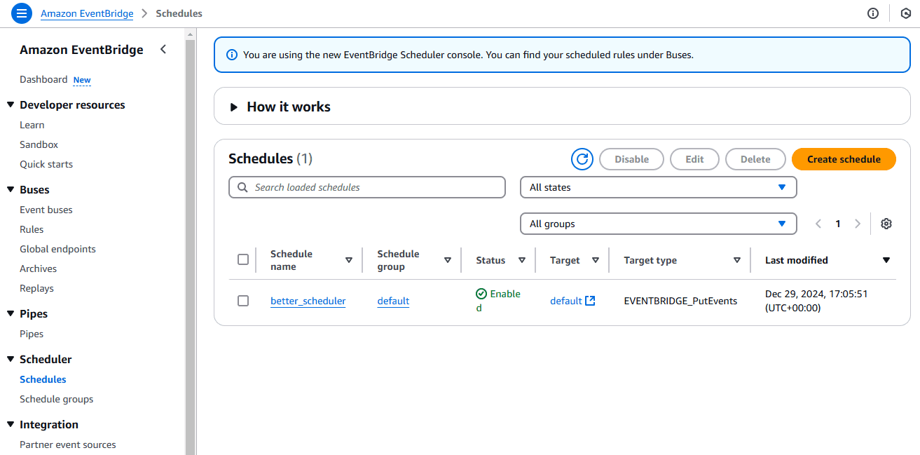 eventbridge with terraform scheduler