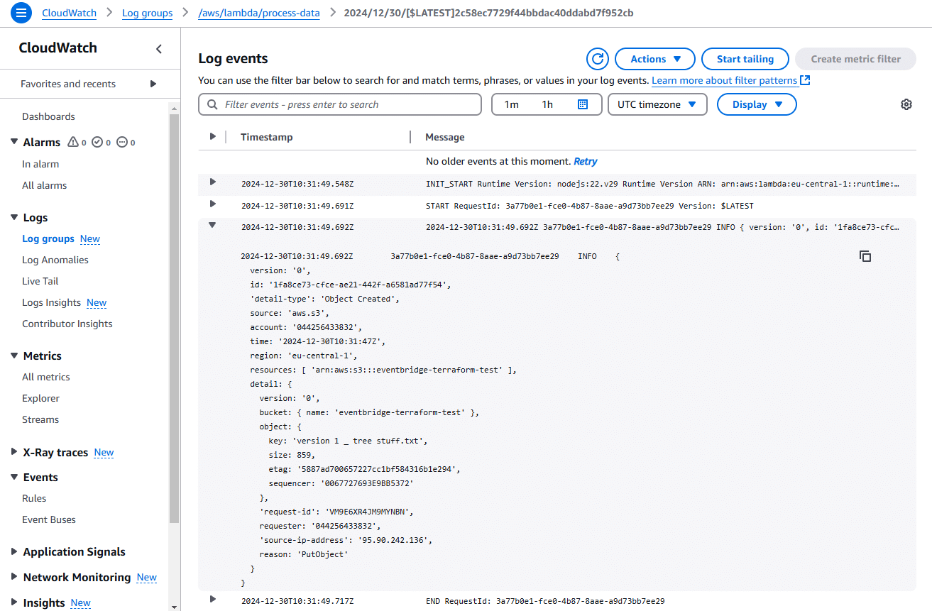 log stream eventbridge terraform