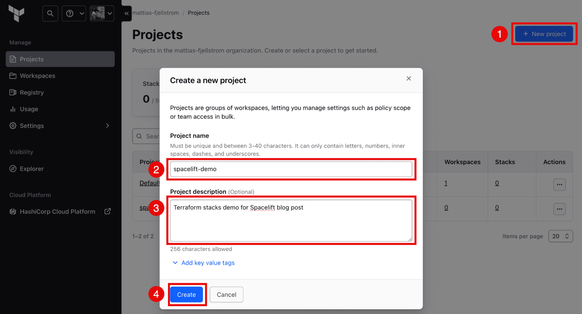 4 Create a new project on HCP Terraform