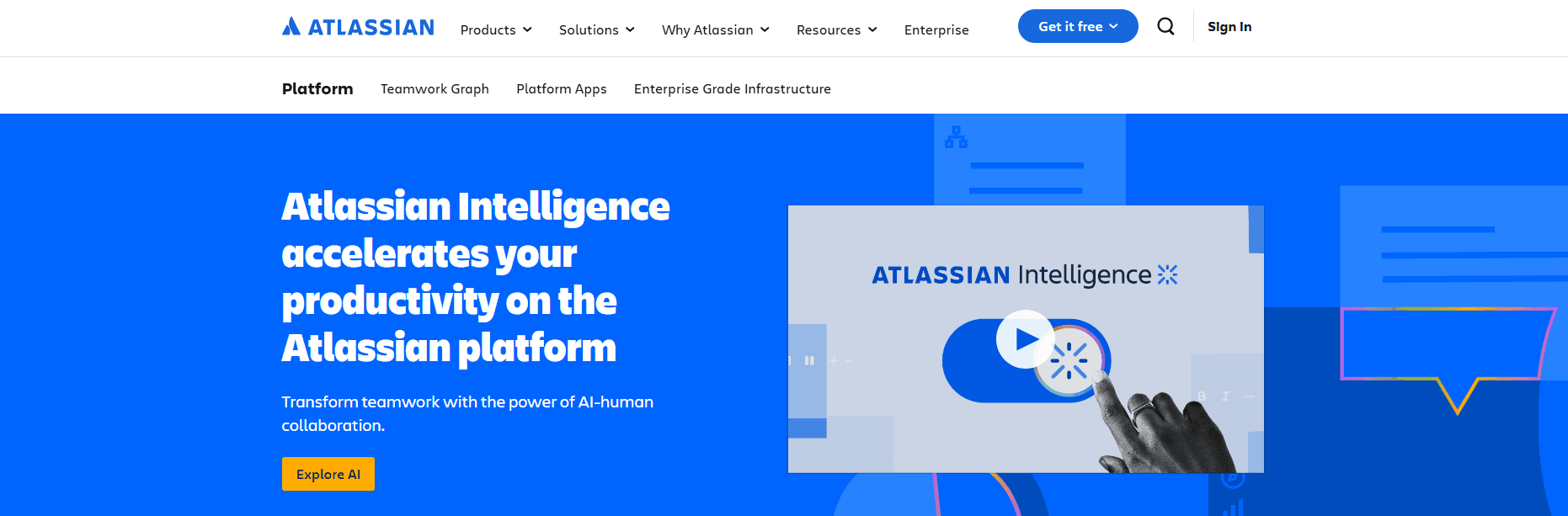 screenshot showing atlassian intelligence page