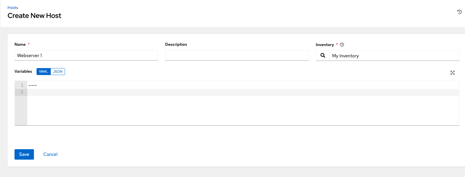 Configure hosts and Inventory view