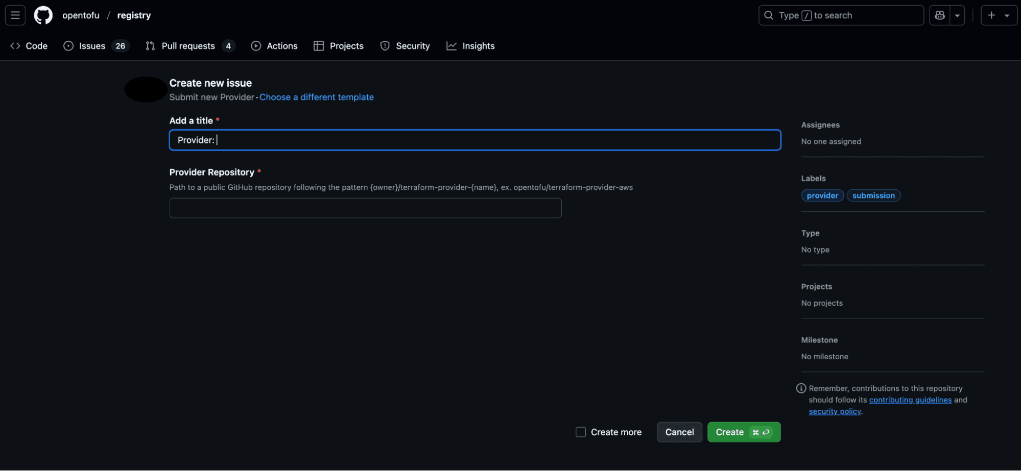 Connect your repository to the OpenTofu Registry