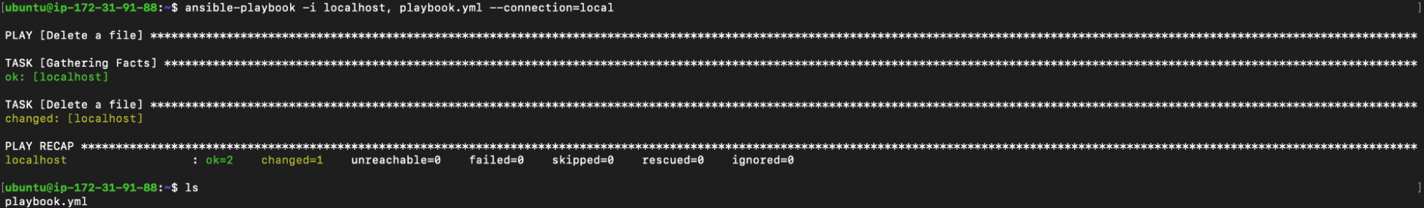 create files on remote host with ansible file