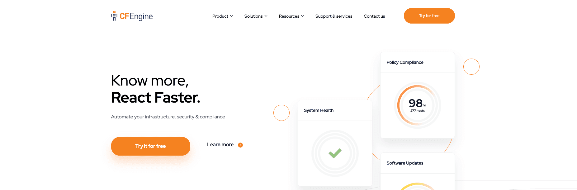 screenshot showing cfengine homepage