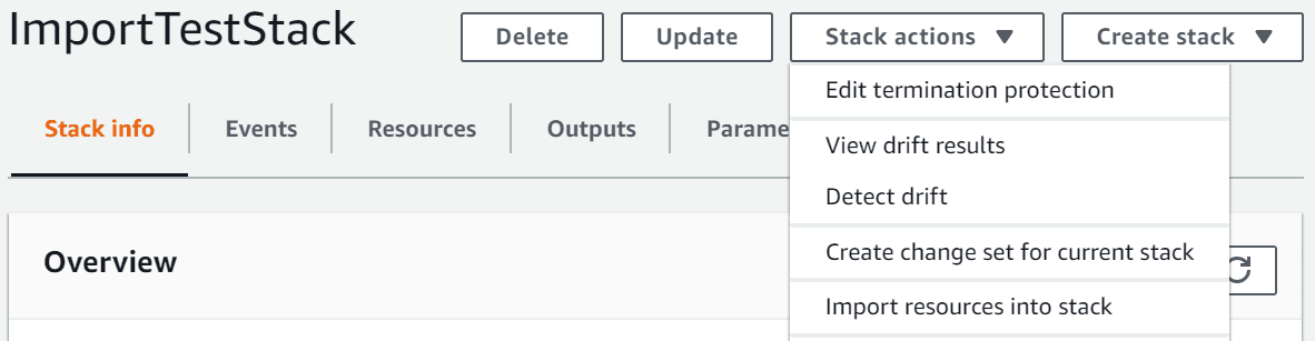 Import resources into stack to resolve drift