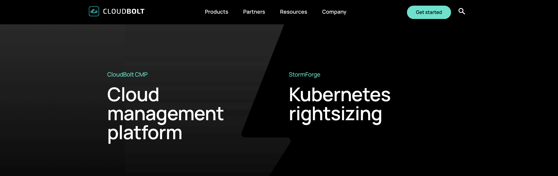 screenshot showing cloudbolt homepage