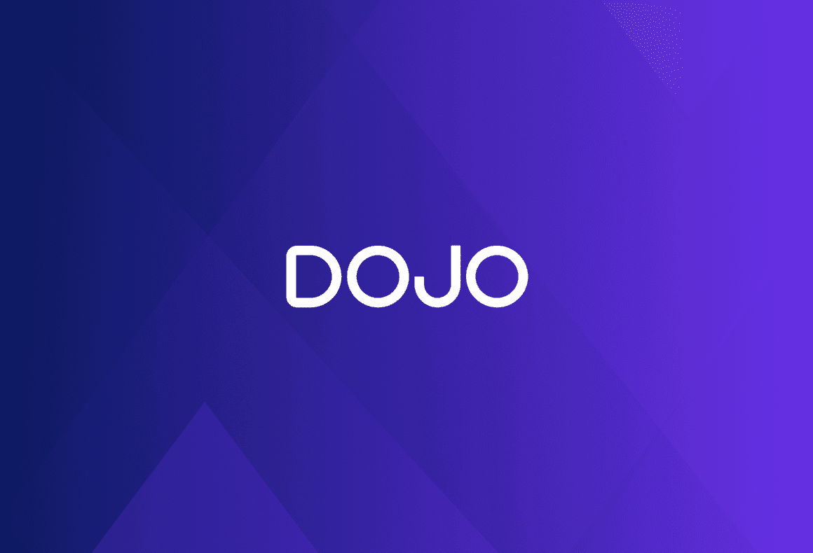white dojo logo on purple background