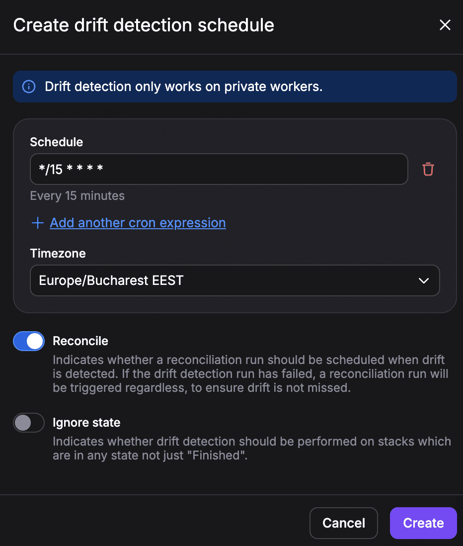 drift detection schedule spacelift