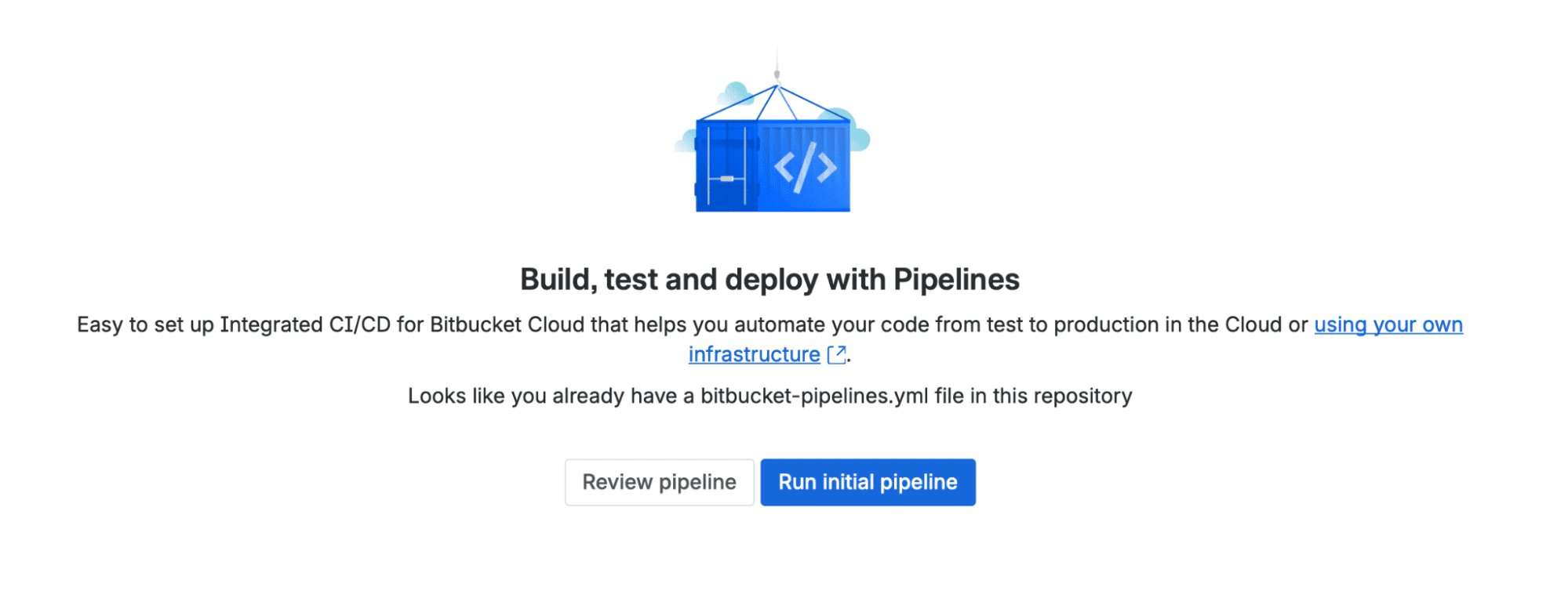 bitbucket pipelines section of the repository