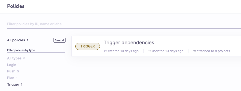 Trigger dependencies