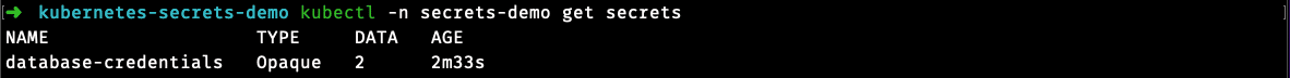 kubernetes secrets opaque type verify