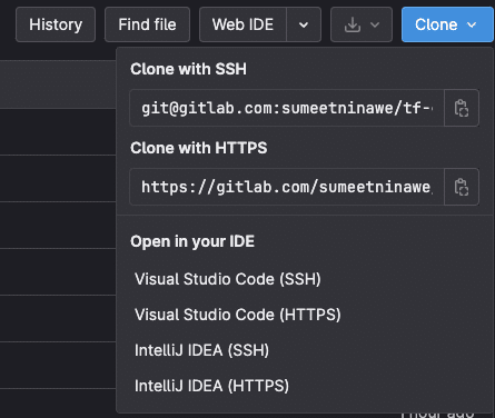 Create a Gitlab Project Repository clone