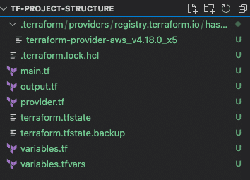 terraform project structure with backup file