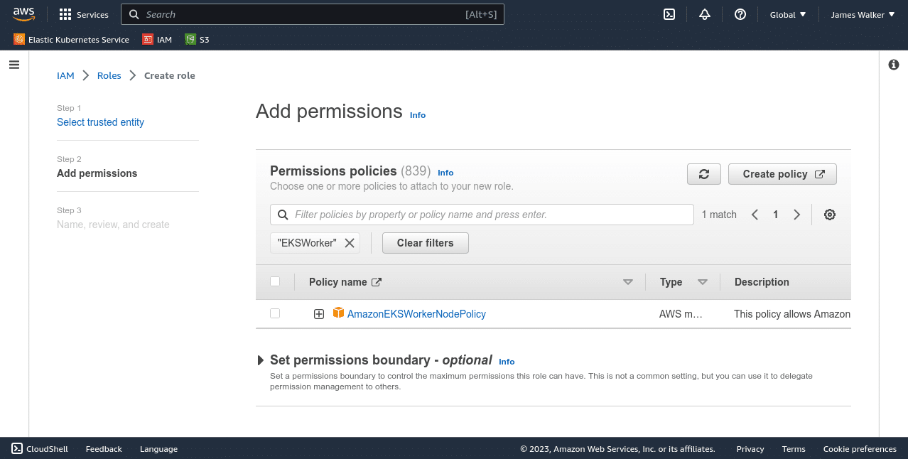 add permissions to the role