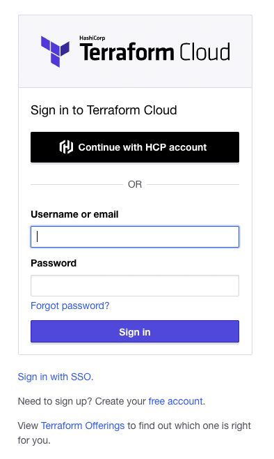 log into terraform cloud