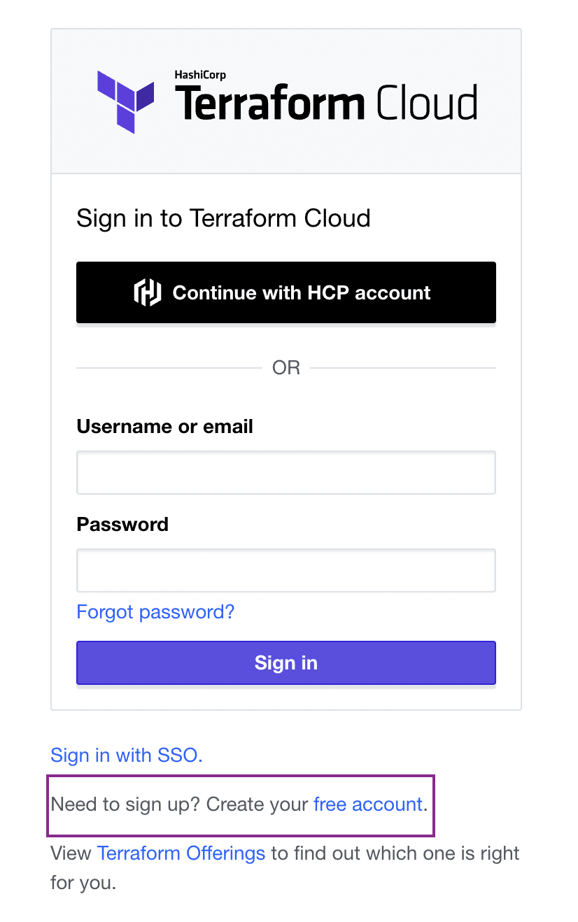 terraform cloud account