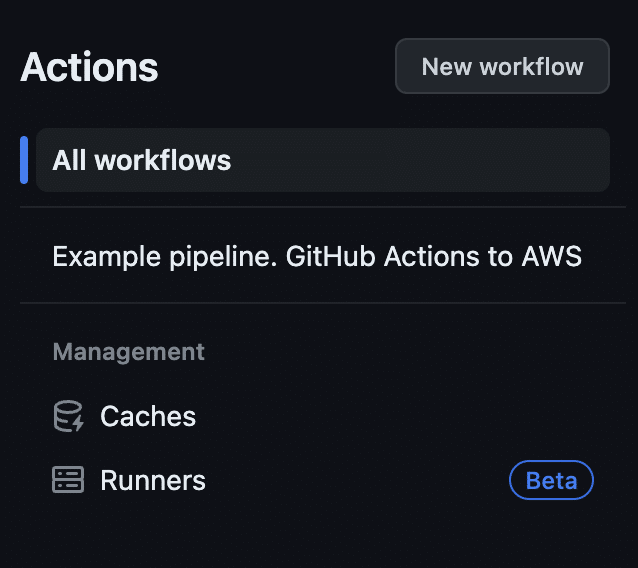 github actions workflow name