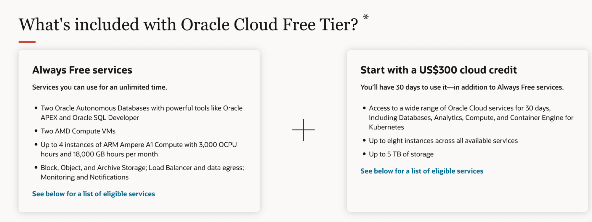 oracle cloud free trier